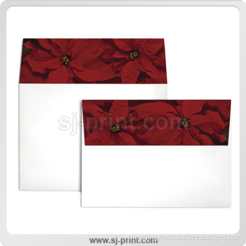 70lb. Poinsettia A7 Colorflaps Envelopes